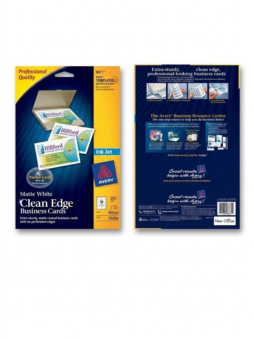 Avery Matte White Clean Edge Business Card Sheets - White